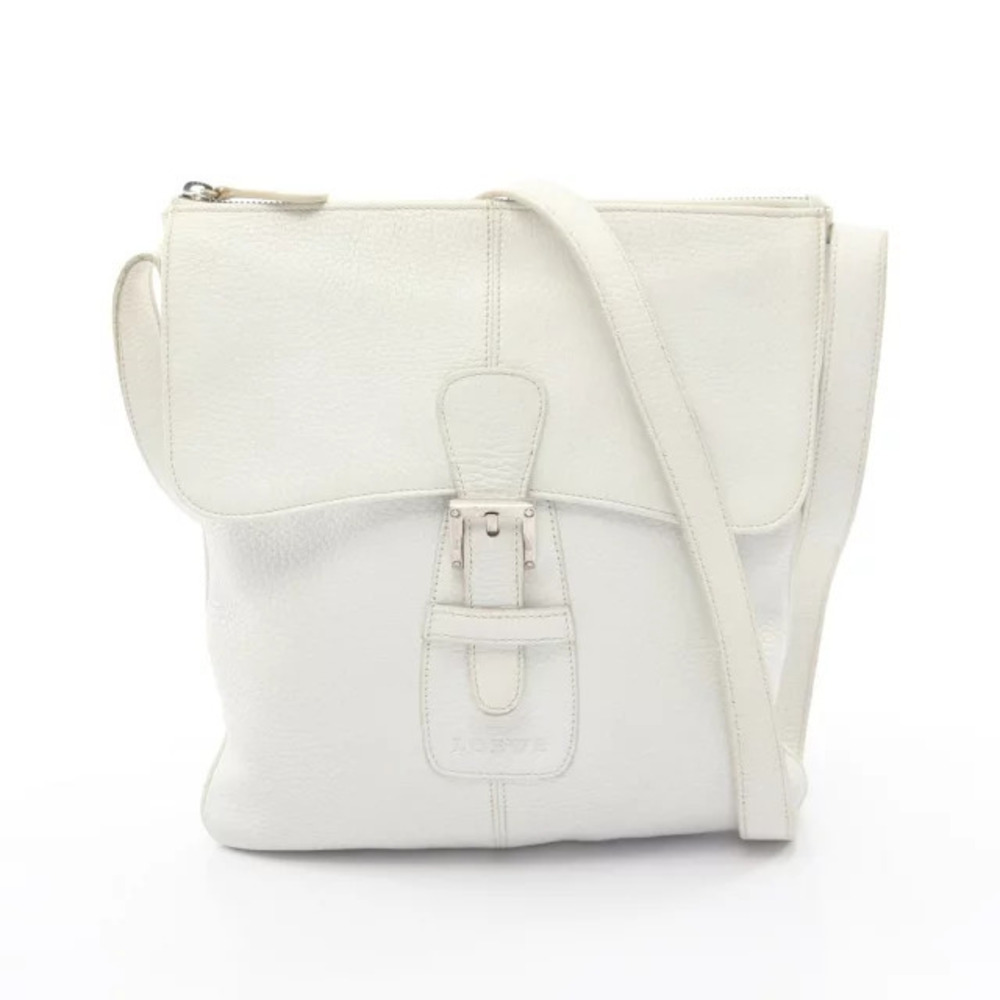 Loewe Sacoche Shoulder Bag Leather White